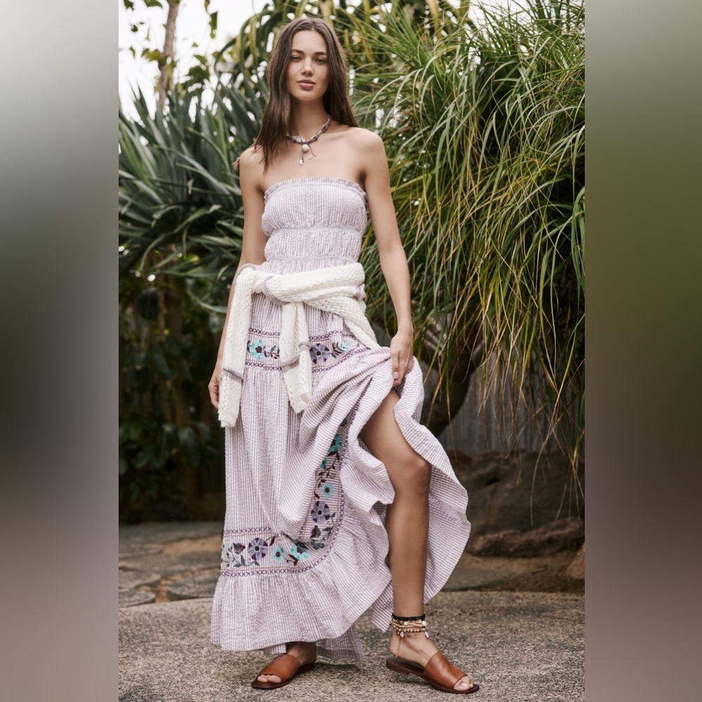 NWT Free People Kalani Embroidered Midi Dress | Size Small